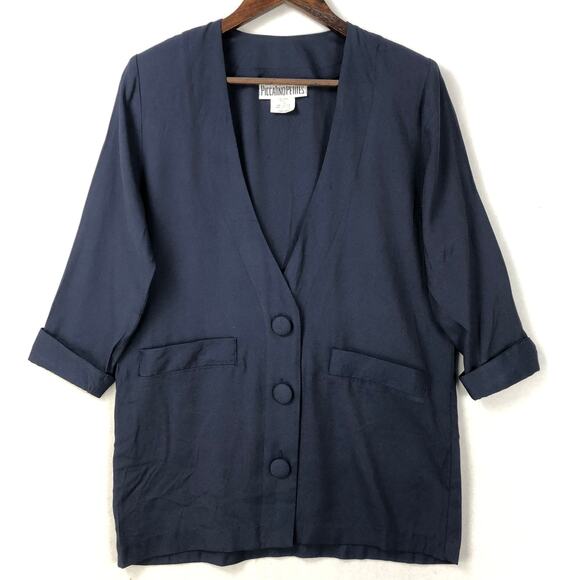 Vintage Piccalino Petites Navy Dress and Blazer Set Women’s SZ 6P EUC - Picture 5 of 16